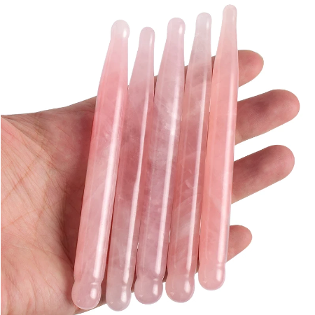 Natuurlijke Rose Quartz Aventurijn Jade Crystal Manual Massage Pen Stok Acupunctuur