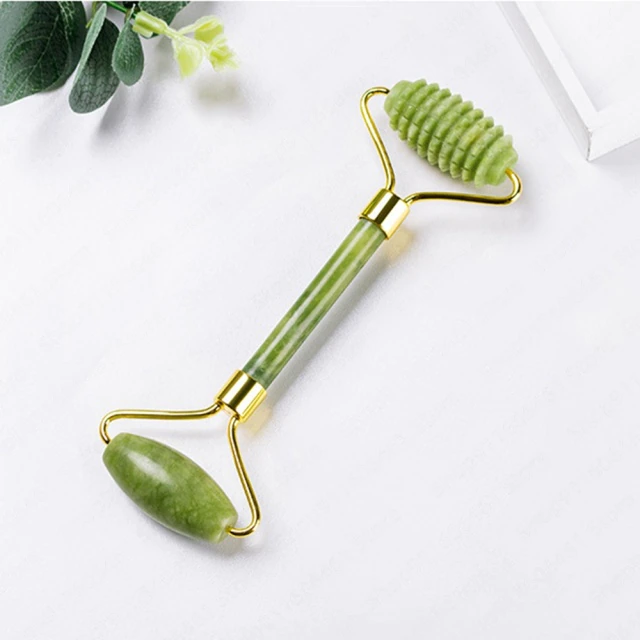 Jade-Facial-Massage-Roller-Guasha-Board-Dubbele-Hoofden-Natuurlijke-Jade-Stenen-Gezicht-Lift-Body-Huid-Ontgiften-4