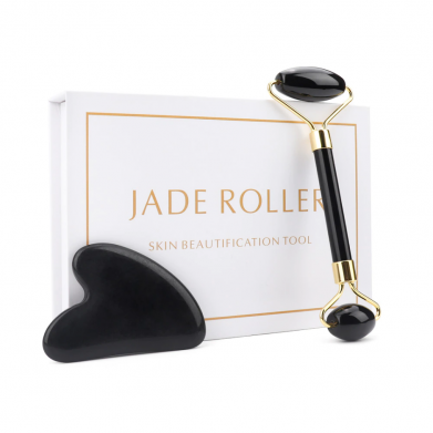 Obsidiaan-Gezicht-Roller-Anti-Cellulite-Facial-Massage-Gua-Sha-Natuursteen-Jade-Roller-Afslanken-beauty roller - jade roller - gua sha roller