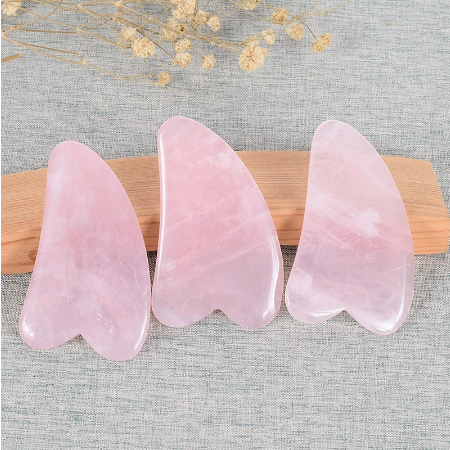 Rose Quartz Crystal Roller Afslanken Gezichtsverzorging Gua Sha Tool Set Natuursteen