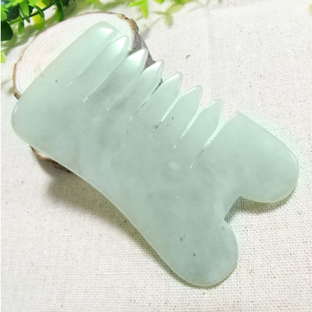 Natuurlijke Kammen Jade Guasha Facial Massage Roller Body Massager Haar Care