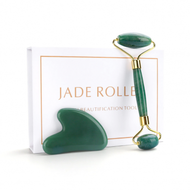 Aventurijn Gua Sha Roller Gezicht -Gezicht-Massage-Roller-Natuurlijke-Aventurijn-Gua-Sha-Tool-Crystal-Healing-Massager-Afslanken, afvalstoffen