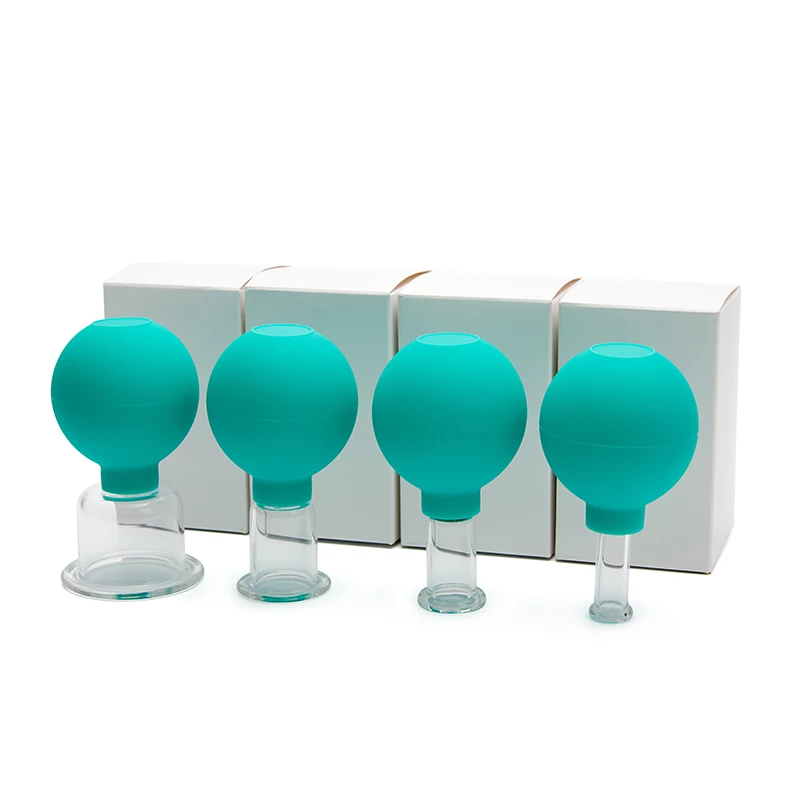 Groen set Massager-Voor-Gezicht-Rubber-Cupping-Massage-Body-Cup-Facial-Skin-Lifting-Anti-Cellulite-Zuig-Glas-Cu