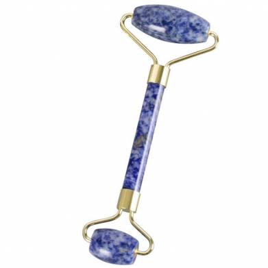 Sodaliet Blue Dot Steen Facial Massager Roller Blauw Punt Jade Druk Roller Gouache Voor Gezicht