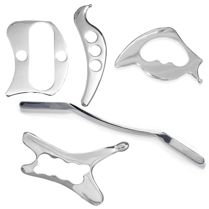 IASTM Tool set 5 stuks Tissue-Verlichten-Gua-Sha-Tool-Spieren-Massager-Body-Ontspanning-Rvs-Soft-Tissue-Fysieke