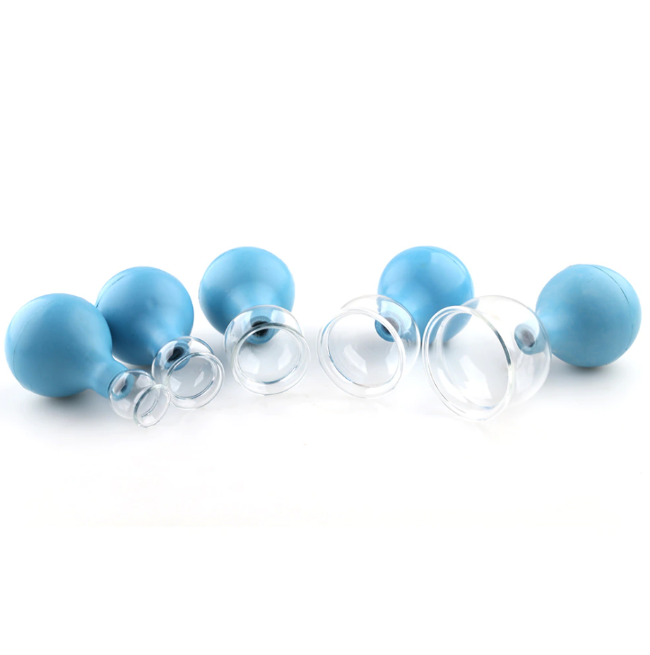 Set van 5 cupping glas met ballon blauw