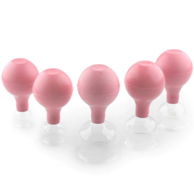 Set van 5 cupping glas met ballon roze