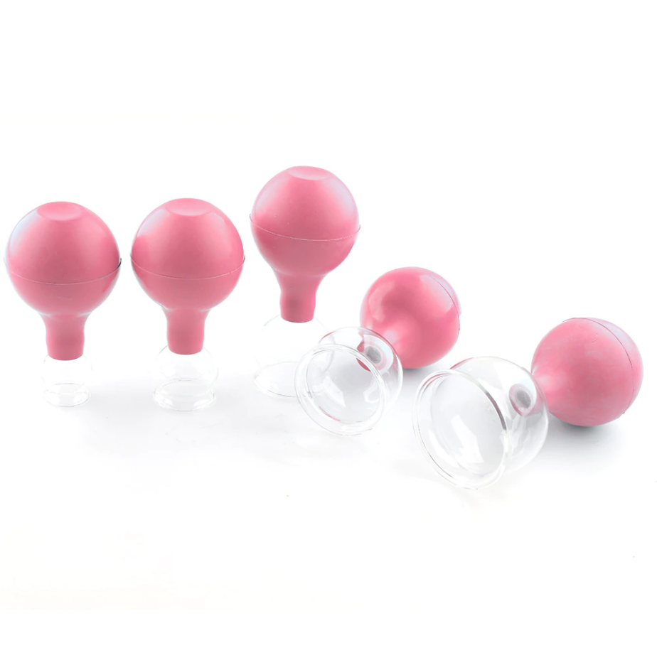 Set van 5 cupping glas met ballon roze