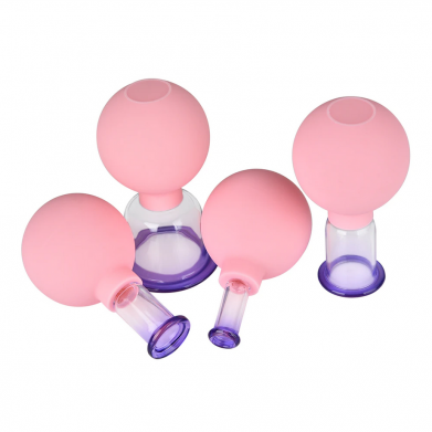 Cupping Set Blauw Roze Getint Glas Ballon