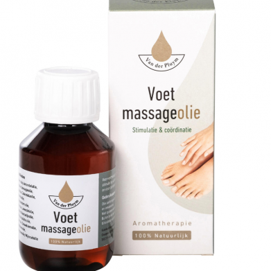 Voetmassage olie Van der Pluym 30ml, 100ml, 250ml, aromatherapie, gevoelloze voeten, massage olie 100% natuurlijke ingredienten