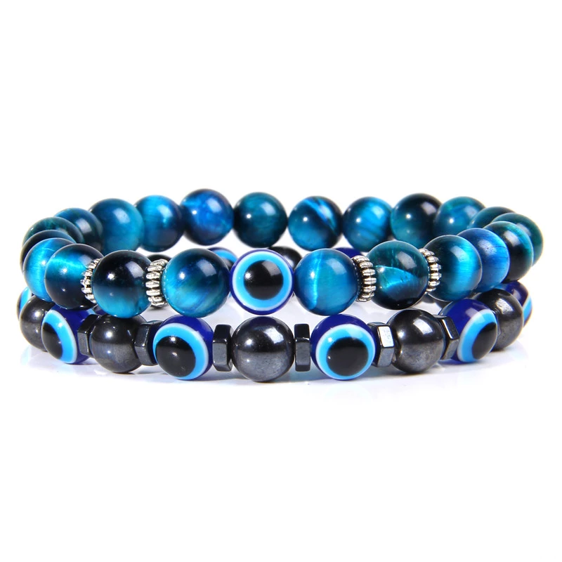 2-Stks-set-Handgemaakte-Turkse-Evil-Eye-Armband-Natuurlijke-Blauwe-Oog-Steen-Kralen-Armband-19cm