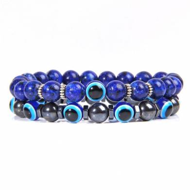 2-Stks-set-Handgemaakte-Turkse-Evil-Eye-Armband-Natuurlijke-Blauwe-Oog-Turksoog-Steen-Kralen-Armband