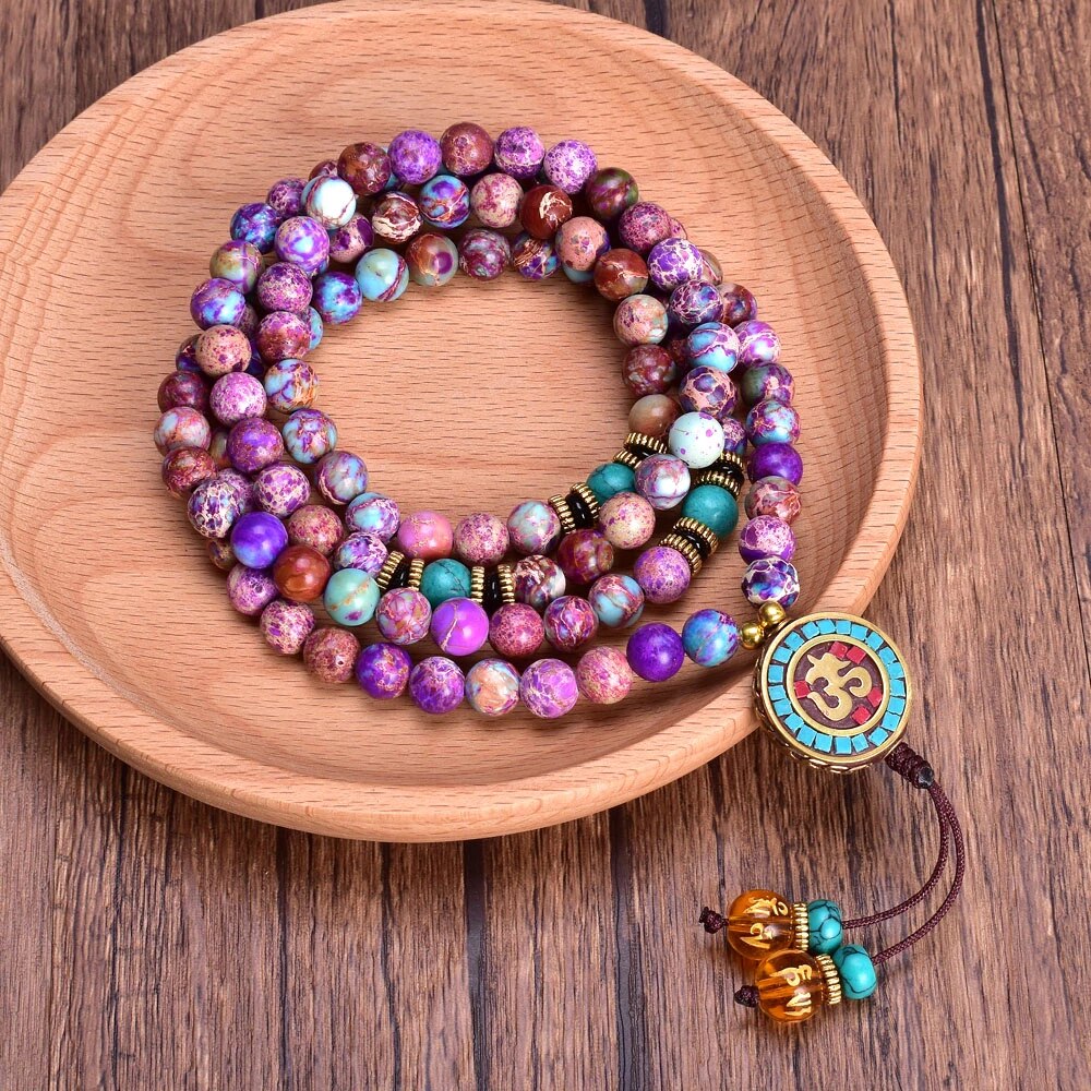 6095927862859-8Mm-Violet-Imperal-Jaspers-Vrouwen-Ketting-Japamala-108-Kralen-Ketting-Meditatie-YogaTibetaanse-Boeddha-Om